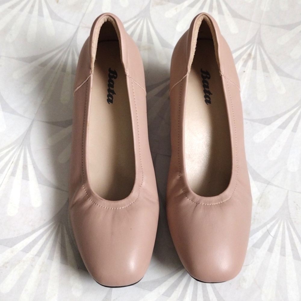 Bata nude block heel